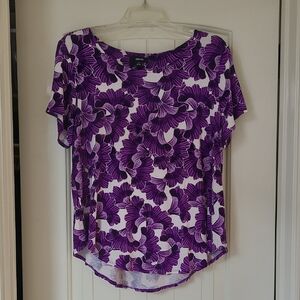 Alfani Violet and White Floral Top